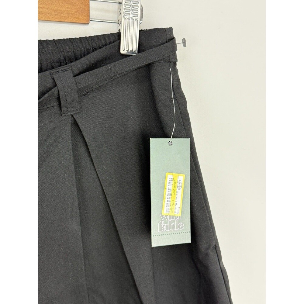 Wild Fable Women’s Black Mid Rise Waist Tie Slouchy Wide Leg Trousers Size S - Picture 16 of 16